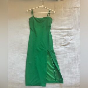 Olivaceous Midi Dress (Green)- Size Small